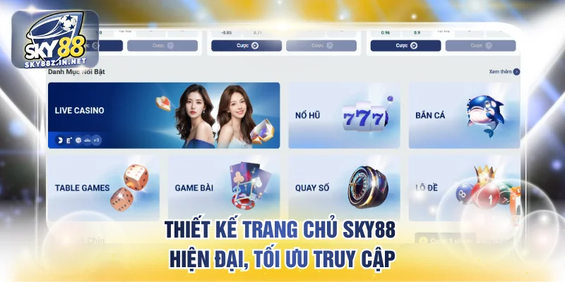 Thiết kế trang chủ SKY88 hiện đại, tối ưu truy cập