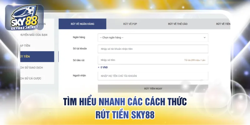 Tìm hiểu nhanh các cách thức rút tiền SKY88